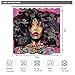 Riyidecor Afro African American Shower Curtain Rock Colorful Watercolor Black Hair Girl Lady Pink Trendsetter Decor Bathroom Set Polyester Waterproof 72x72 Inch with Free Plastic Hooks 12-Pack
