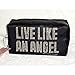 Victoria's Secret Fashion Show London 2014 Black Rhinestone Bling Live Like an Angel Zip up Makeup Cosmetics Bag Tote by Victoria's Secret