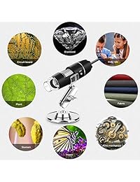 Microscopio USB, 1000x Zoom 1080p Digital Mini Microscopio Cámara con OTG adaptador y soporte de metal, compatible con Micro USB Type C Android, Windows Mac Linux