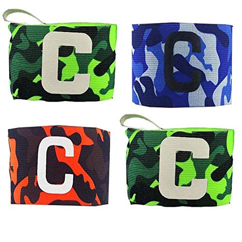 flipped Captain Armband 4 Pack Soccer Captain Armband Adult Youth Kids Men Women Camouflage Armband (Mix, 14.52.7 in) - Thumbnail 7