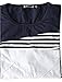 uxcell Men's Color Block Shirt Striped Panel Round Neck Long Sleeve Pullover T-Shirt Blue 38