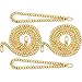 4 Pieces Purse Chain set 47 inch Flat Chain StrapHandbag Chains Accessories Shoulder Cross Replacement Straps and 8 inch Purse Chain Strap Replacement 2 pieces each, with Gold Metal Buckle