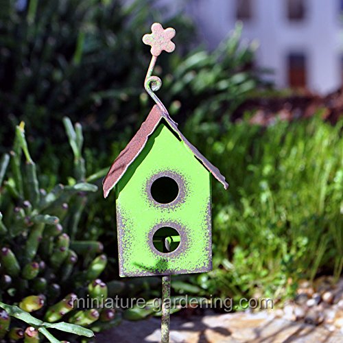 Miniature Fairy Garden Cardinal Birdbath Pick