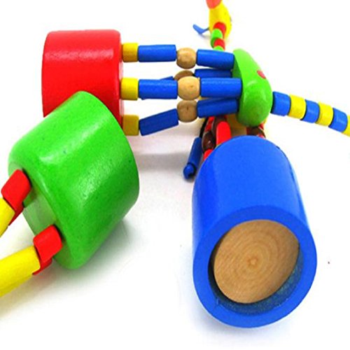 Ikevan 1pc Kids Baby Dancing Stand Colorful Rocking Giraffe Wooden Spring Toy Educational Toy Thumb Doll for Children, Shows, Playtime, Schools