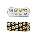 Caveen Emoji Pencil Pen Case Pouch Bag with Zipper for Girls, Kids,School Student Stationery Office Supplies Pack of 2 Black and White