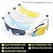 poshei P04 Polarized Sports Sunglasses with 5 Set Interchangeable Lenses for Biking Fishing Running Driving Golf Baseball (White&Black)