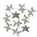 Ximkee Pack of 10 Shiny 5 Star Sequins Sew Iron on Applique Embroidered Patches-Silver