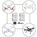 RRecomfit 4pcs 3.7V 600mAh Li-po Battery, Main Blades Propellers Spare Part and 4 Ports Battery Charger for Syma X5C X5C-1 X5 X5SW X5SC X15 X15W