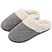 ULTRAIDEAS Women's Lamb-hug Comfy Fleece House Slippers Memory Foam, Slip-on House Shoes Indoor Outdoor (Grey, Size 9-10)