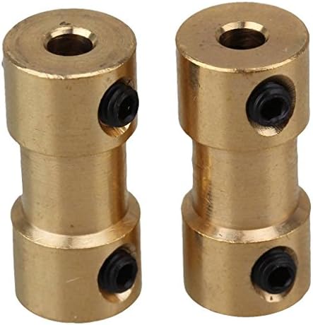 Golden Brass Rigid Shaft Adapter Connector Coupling Coupler Motor Transmission Connector with Screws Wrench Stevlogs