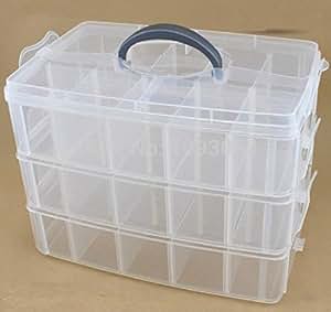 Caja Almacenamiento 3 Niveles Plástico Transparente por Kurtzy - Para