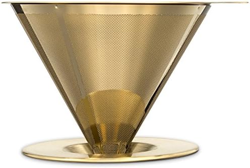 Stainless Titanium Gold Pour Reusable Over The Cup Coffee Filter (Drip Stainless Steel- Titanium)