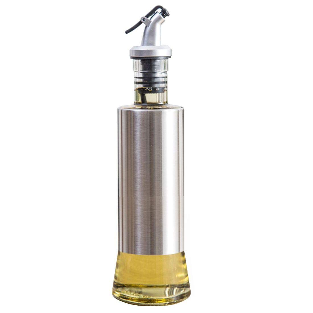W·Z 17oz Stainless Steel Glass Olive Oil Dispenser, 500ml Vinegar and Soy Sauce bottle for Kitchen (KA1007)