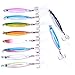 Aorace 10pcs 7cm/21g Fishing Spoon with Treble Hook Bait Lures Fish Jig with Feather