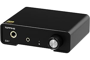 TOPPING DX1 Mini DAC & Headphone Amplifier, AK4493S Chip, 280mW x2, Supports DSD256 PCM384, 6.35mm & 3.5mm Outputs, Discrete LNRD for Windows, MAC, iOS, Android, HiFi Audio (Black)