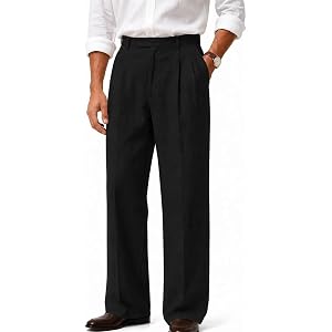 Husbmank Men's Linen Pleated Wide Leg Pants Lightweight Casual | Dressy enough for weddings and dinners, relaxed enough for v
