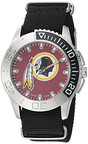 Game Time Men's 'Starter'  Metal and Nylon Quartz Analog  Watch, Color:Black (Model: NFL-STA-WAS)
