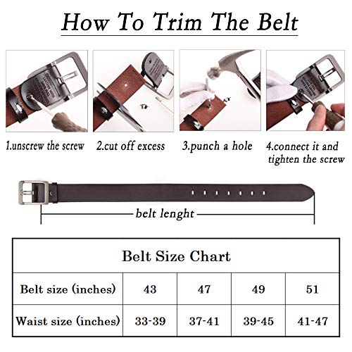 image for Men's Belt, OVEYNERSIN Genuine Leather Causal Dress Belt for Men with 