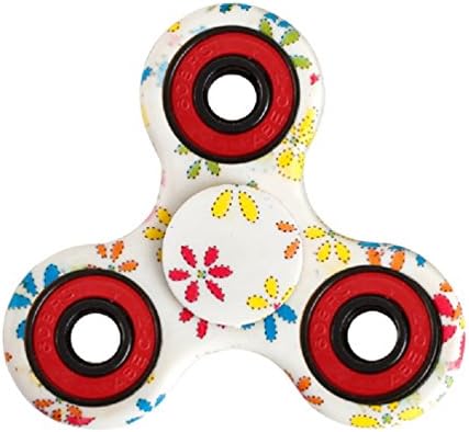 2x Beautiful Colorful Hand Spinner Paint Leopard Stars Sky Printed Tri-Spinner Fidget Toy Rotation Long Time Anti Stress Toys