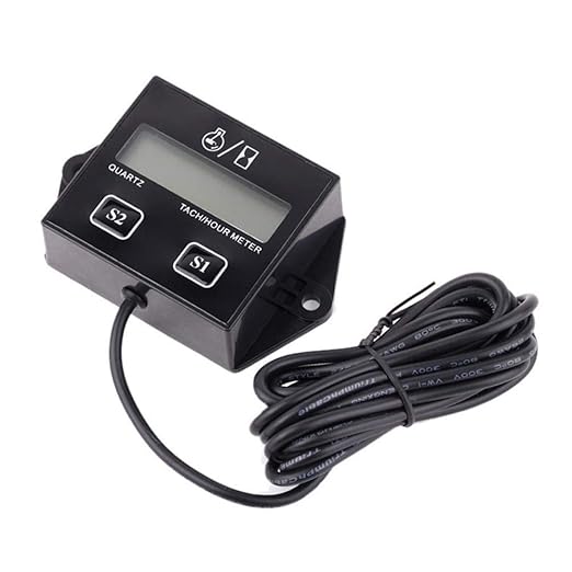 Digital Tach Stundenzähler Drehzahlmesser RPM Stundenanzeige für 2/4 Takt Zündkerze Gasmotor Motorrad ATV