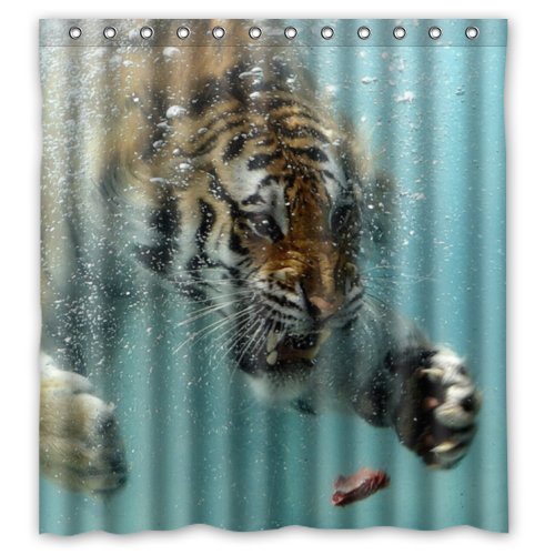 Buy 100 Polyester Waterproof Fierce King Of Forest Tiger Swimming