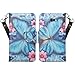 GALAXY WIRELESS for Galaxy J3 Luna Pro Case,Galaxy J3 Prime Case,J3 Eclipse,Galaxy J3 Emerge, Amp Prime 2, Express Prime 2, Sol 2/J3 2017/J3 Mission [Kickstand] Leather Wallet ID Slots, Blue Butterfly