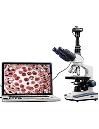AmScope T120B M Digital Profesional Siedentopf trinocular microscopio compuesto, 40 x  2000 X Ampliación, WF10 x y Wf20 X Oculares, brightfield, iluminación LED, Abbe Condensador con iris Diafragma, de doble capa mecánico etapa, 100   240 VAC, incluye cám