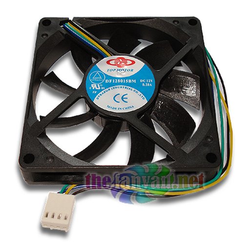 Top Motor by Dynatron DF128015BM 80mm x 15mm 2 Ball Bearing 4 Pin PWM CPU Replacement Fan
