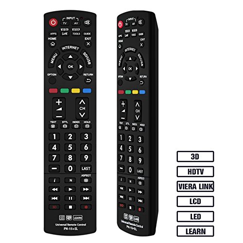 Gvirtue Universal Remote Control Compatible Replacement for Panasonic TV/ VIERA Link/ HDTV/ 3D/ LCD/ LED, N2QAYB000485 N2QAYB000100 N2QAYB000221 N2QAYB00048