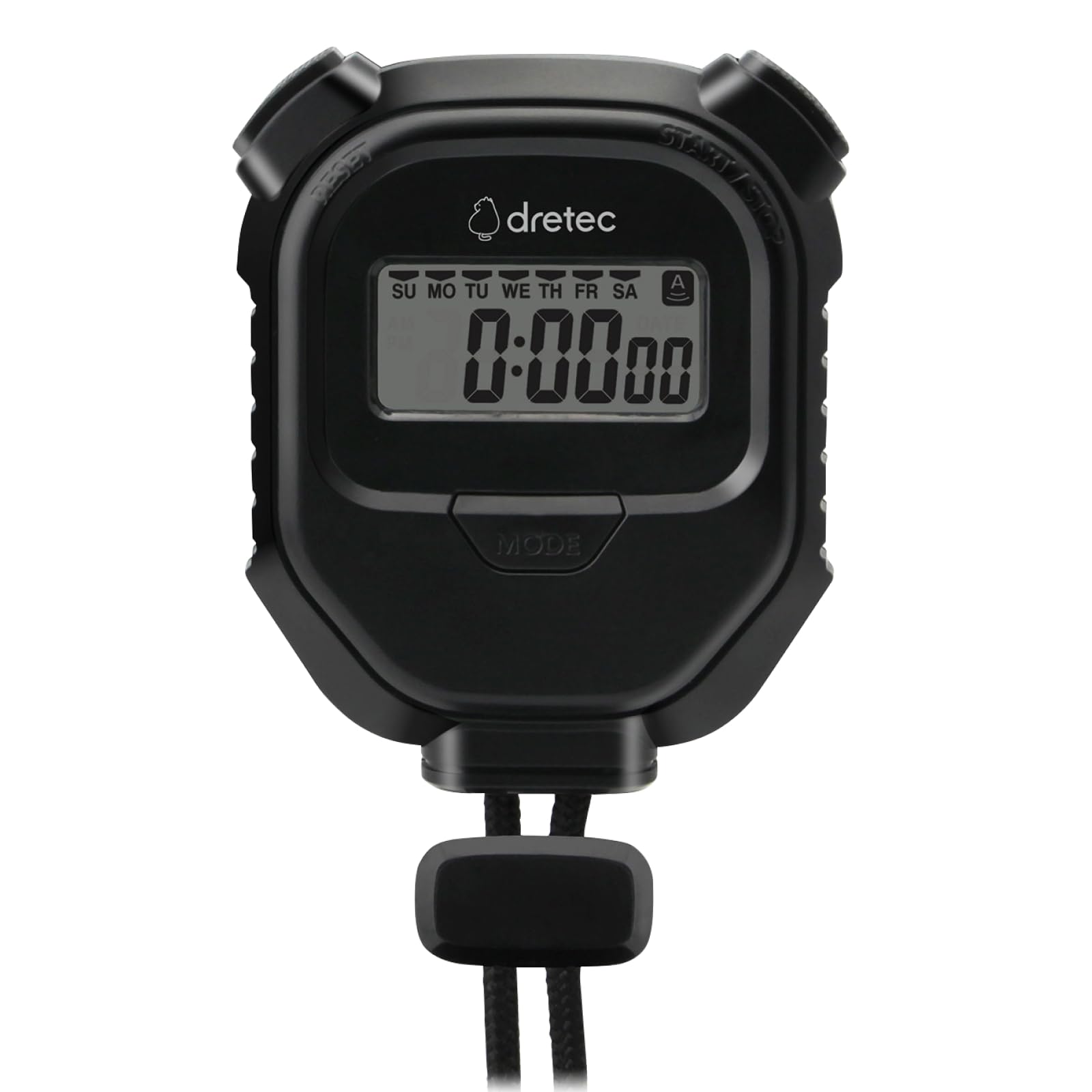 ドリテック(dretec) 滑りにくくて持ちやすいストップウォッチ 0.01秒単位で計測 スプリット機能 電池交換可 ストップウォッチ タイマー 勉強 スポーツ 陸上 水泳 ブラック商品画像