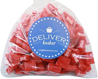 Deliver Kosher Bulk Candy - Sour Cherry Licorice Cubes - 2lb Bag