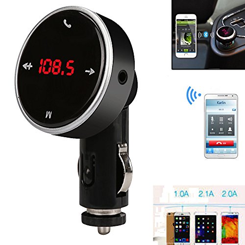 LONGZUVS Bluetooth FM Transmitter Modulator - Wireless LCD MP3 Player Stereo System Car Kit Suitable for Android/iPhone/Other Smart Phone (Black)