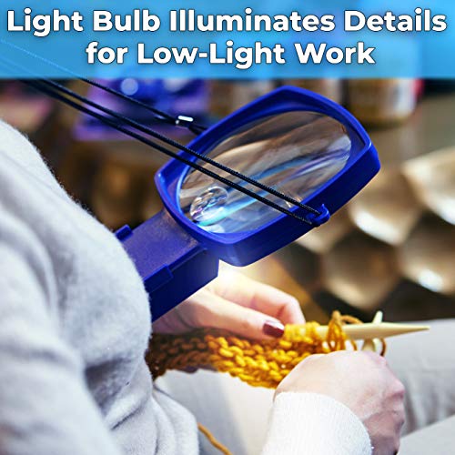 image for Eucatus Best Products & Gifts Hands Free, Lighted Lap Magnifying Glass