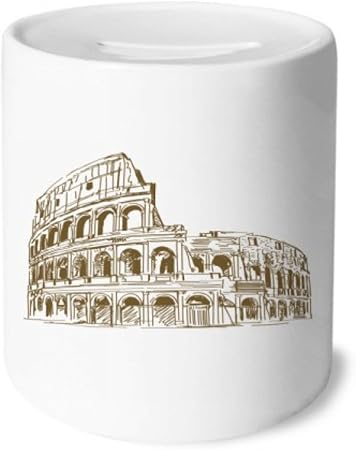 Amazon Diythinker イタリア ローマ ランドマーク スケッチ ランドスケープ マネー ボックス セラミック コインケース 貯金箱 ギフト 貯金箱 おもちゃ