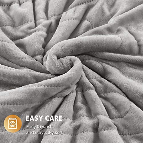 Hyde Lane [Premium] Heated Plush Sherpa Throw Blanket Grey 60x70"- Extremely Soft, Pure Plush and Sherpa Fibers |Pilling Resistant | 3 Heat Settings | Washable - Thumbnail 5