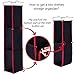 StorageWorks 3-Shelf Hanging Locker Organizer, Durable Polyester Canvas, Black with Red Trim, 36