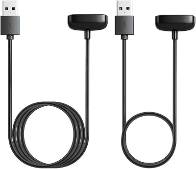 AWINNER 2 Pack Charger Cable for Fitbit Charge 5 6 Luxe Replacement USB Cable