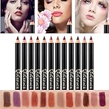 Binmer(TM) 12pcs Lot Set 12 Colors Professional Lipliner Makeup Waterproof Lip Liner Pencil