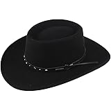 Stetson black hawk crushable wool felt gambler hat Clearance