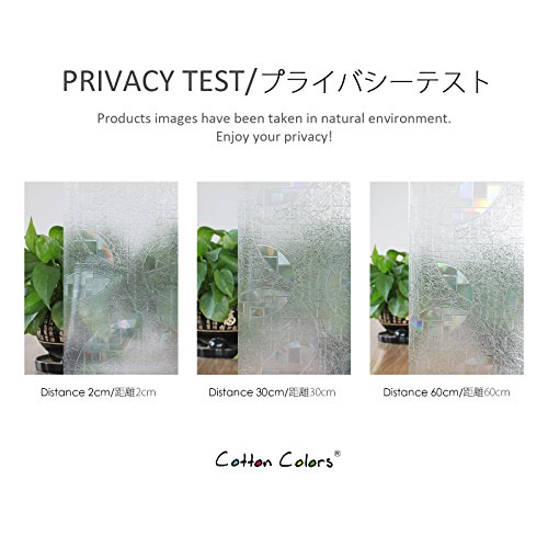CottonColors Window Film 35.4x78.7 Inches 3D Ecology Non Toxic Static Decoration for UV Rejection Heat Control Energy Saving Privacy Glass Stickers