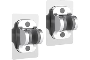 MAYYAYA 2Pcs Strong Adhesive Adjustable Shower Head Holder- Wall Mounted Heavy Duty Shower Head Shelf Bracket, Plastic Bracket Stick on Wall, Mount ABS- Shower Head Holder for Handheld Shower Heads (Chrome)