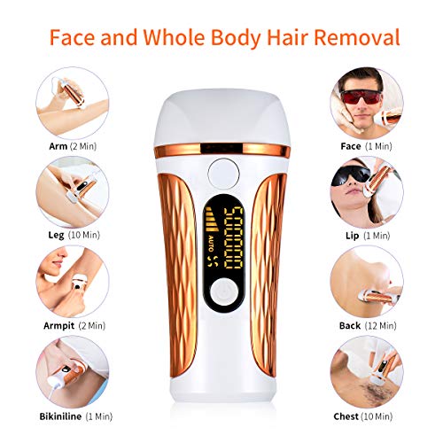 IPL Laser Facial Hair Removal for Women 500,000 Flashes Painless