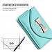 FYY 100% Handmade Premium Leather Business Name Card Case Universal Card Holder with Magnetic Closure (Hold 30 pics of Cards) Mint Green