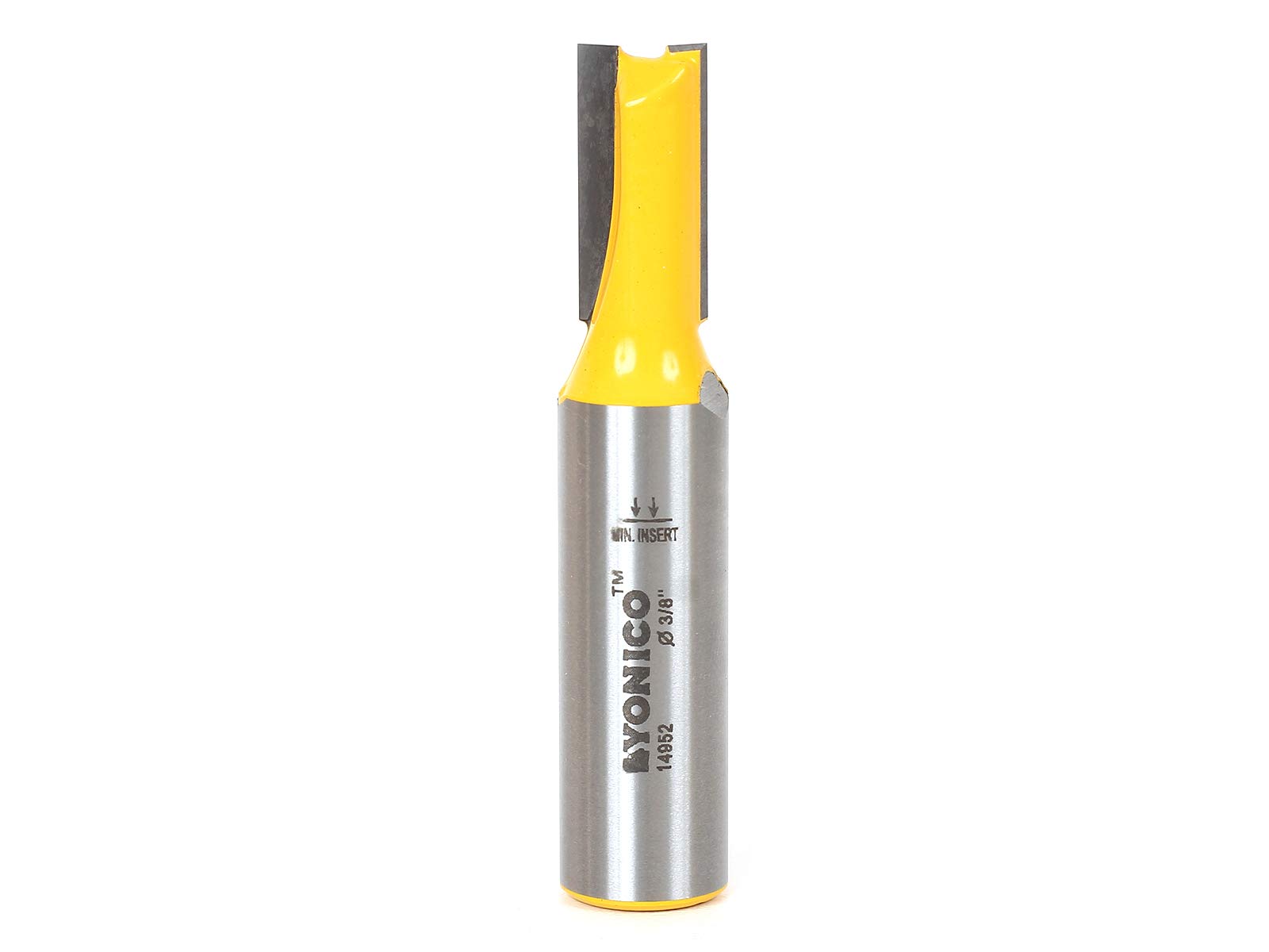 Yonico 14952 - Straight Router Bit, Cutting Diameter: 3/8", Cutting Height: 3/4" - 1/2" Shank