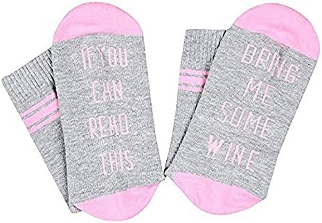 Nastafi Comfort Cotton Socks "If you can read this bring me a glass of wine"