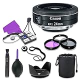Canon EF-S 24mm F/2.8 STM Lens For Canon Digital SLR Cameras With 52mm
Filter Kit (UV, CPL, FLD) + Accessory Bundle (12 Items)