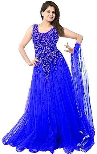 VKARAN Women's Net Semi-stitched Gown