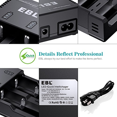 5 EBL+Battery+Charger+Rechargeable+Technology