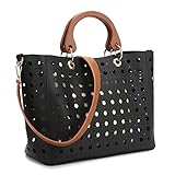 Dasein 2 in 1 Perforated Shoulder Bags for Women