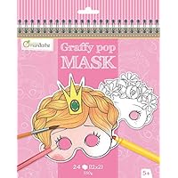 Avenue Mandarine (Black/White Graffy Pop Mask Colouring Pack, 21.0 x 20.0 x 1.5 cm